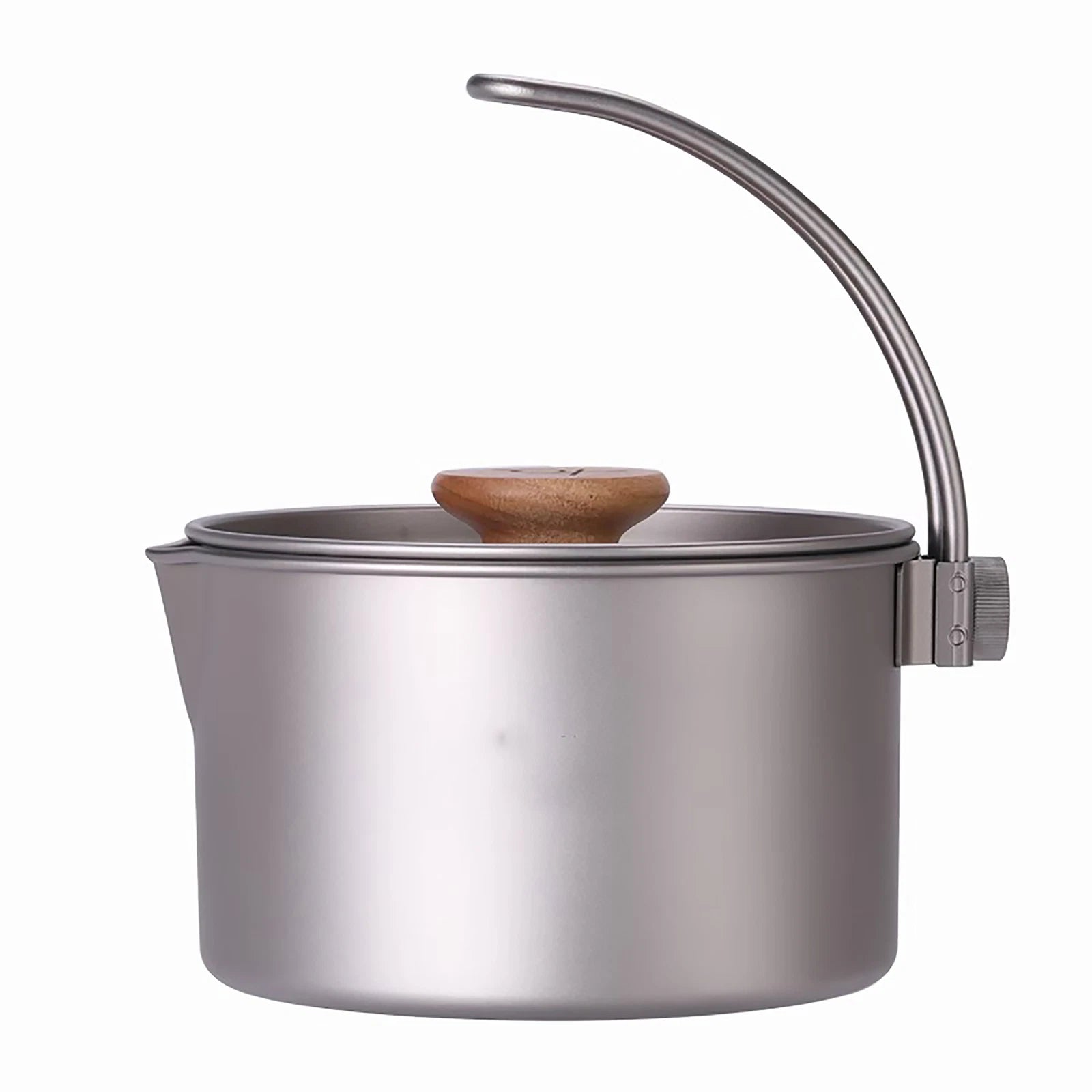 Titanium 1100ml Pot with Lid & Hanger Mug Foldable Handles for Backpacking Camp 07FC0E-D4 - KOEEK