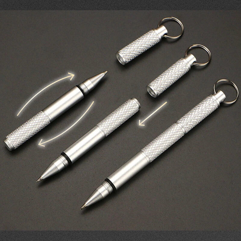 EDC Aluminium Portable Keychain Ball Pen Signatrue Pen Outdoor Travel Camping 07FC0E-D4 - KOEEK