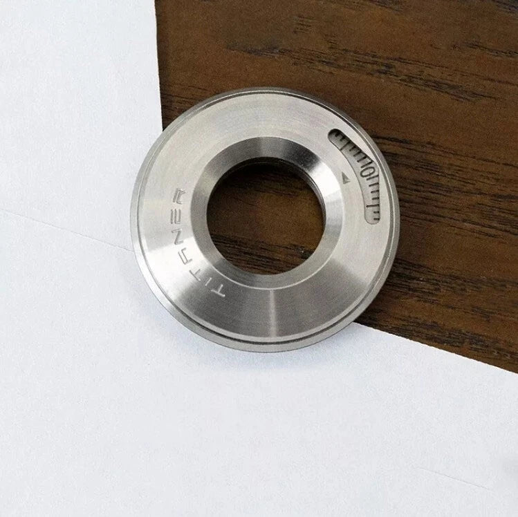 Titanium Alloy Ring Disc Ruler Measurement Drawing Ruler Portable EDC Ring Ruler 07FC0E-D4 - KOEEK