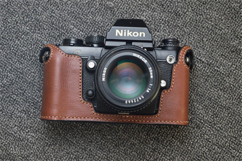 Handmade Leather Half Case Retro Protective Cover For Nikon F3 Camera 07FC0E-D4 - KOEEK