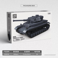 1:35 German Panzer IV Tank WWII Military Vehicle Building Blocks Toy With BOX 07FC0E-D4 - KOEEK