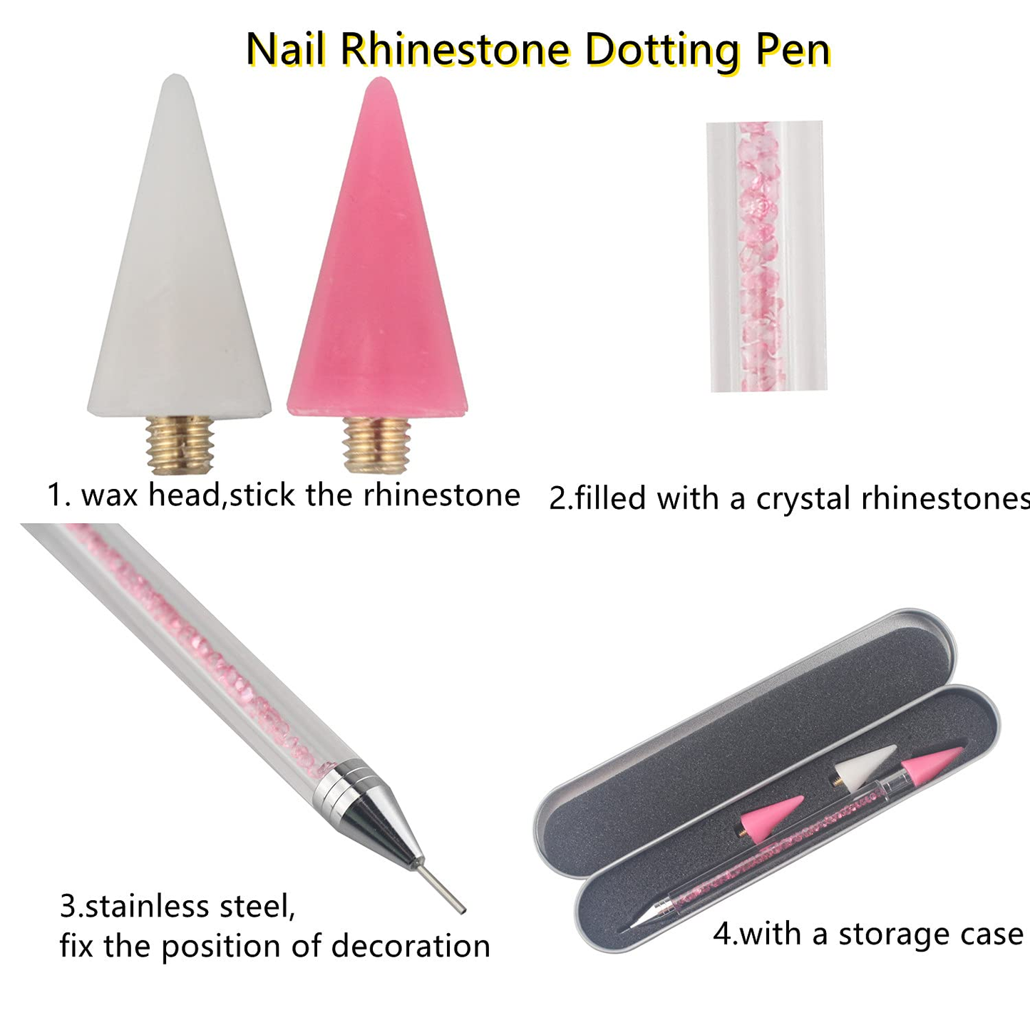 ny nail Rhinestone Picker prikkeverktøy, diamantmaling prikkepenn med ekstra 2 W