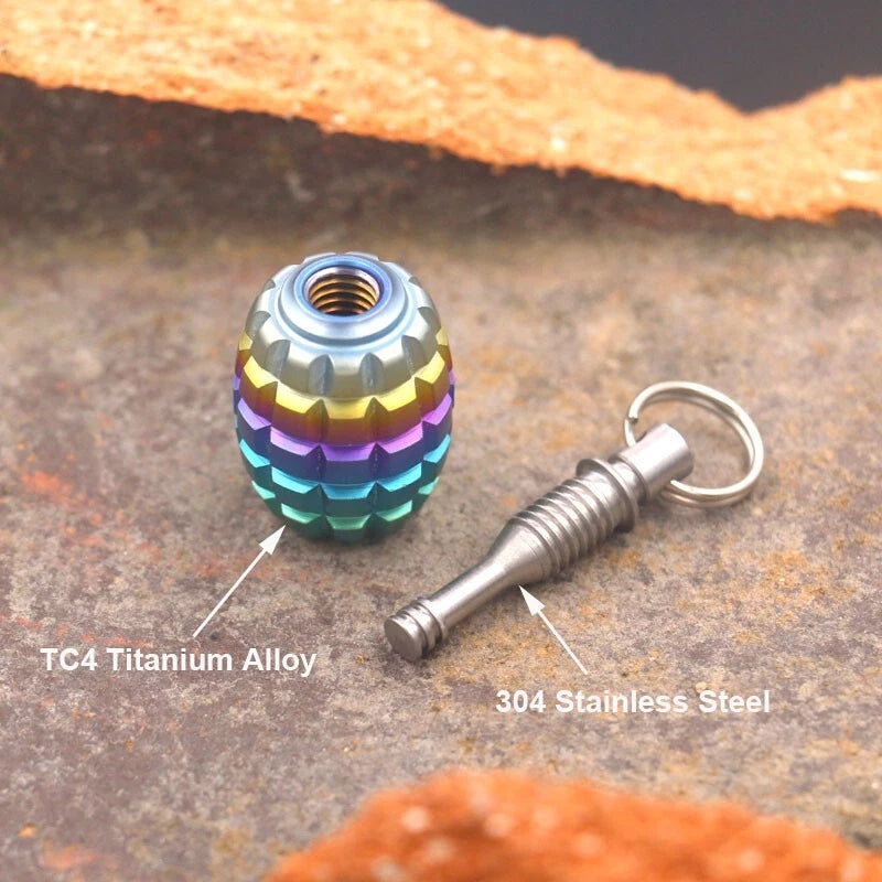 EDC Titanium Knife Lanyard Bead Parachute Cord Pendant with Clean Ear Wax Tool 07FC0E-D4 - KOEEK