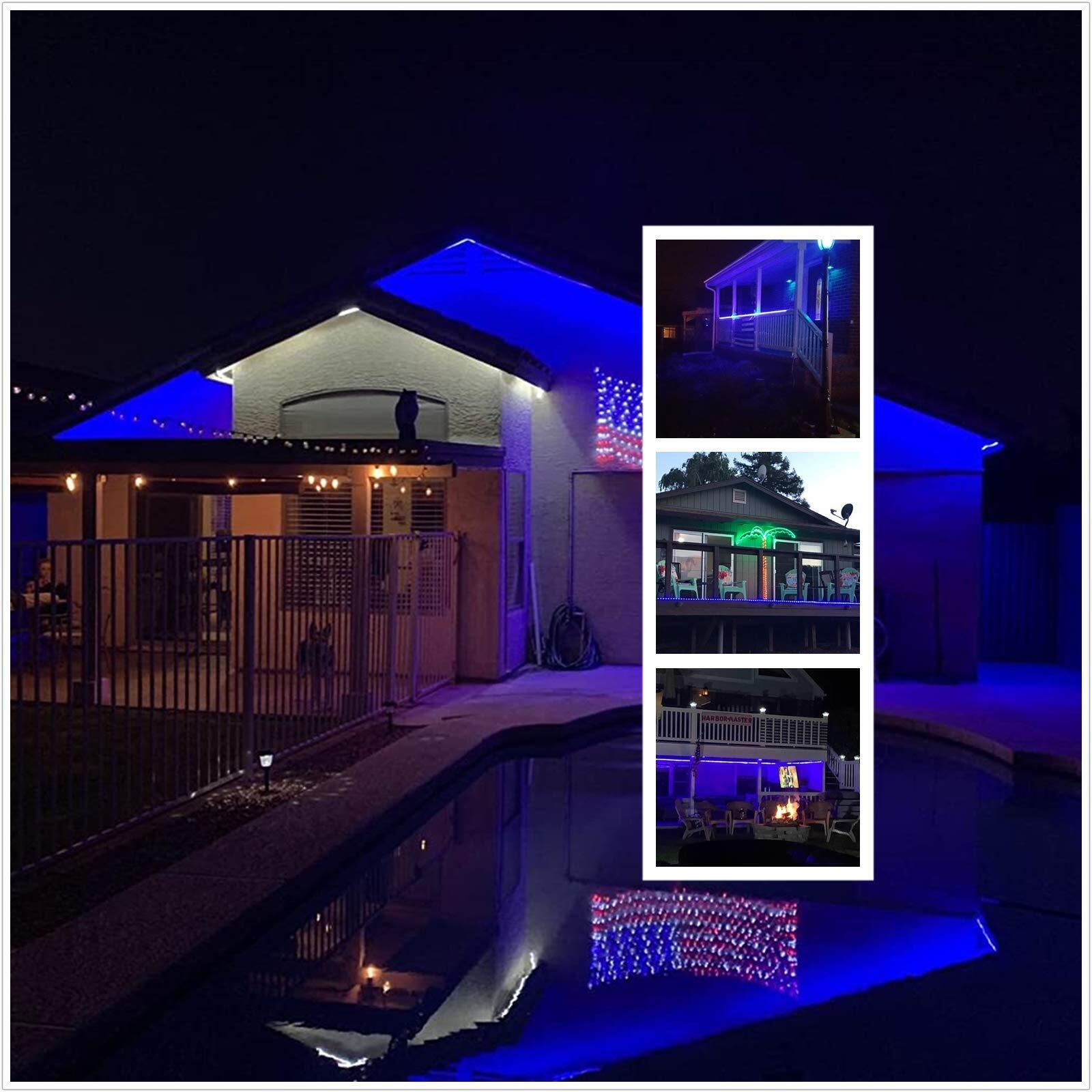 100ft Blue Led Rope Lights Outdoor String Lights Waterproof Decorative Lighting 07FC0E-D4 - KOEEK