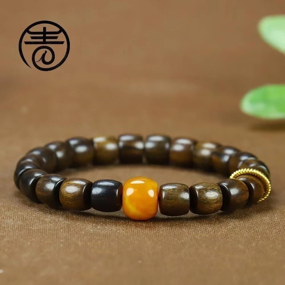 Woman Fashion Natural Wood Prayer Beads Birthday Gift  Bracelet Jewelry 07FC0E-D4 - KOEEK