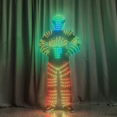 LED Robot 7 Colors Changing Luminous Armor Clothing Helmet Bar DJ Shows Costume 07FC0E-D4 - KOEEK