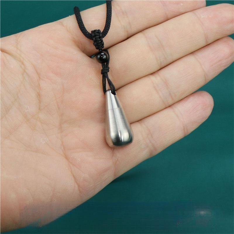 EDC Pure Titanium Waterproof Pill Box case Holder Container Necklace Pendant 07FC0E-D4 - KOEEK