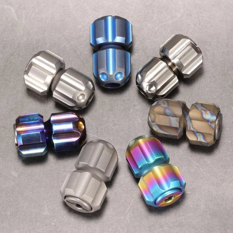 1PCS EDC Titanium Knife Lanyard Paracord Bead Necklace Pendant Fidget Spinner 07FC0E-D4 - KOEEK
