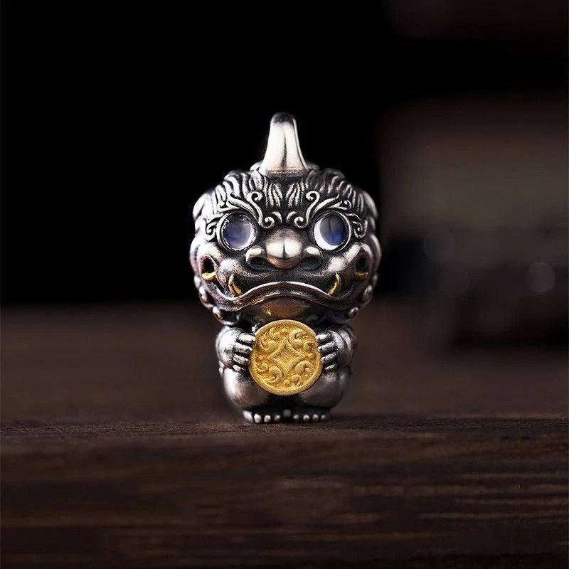 Pixiu Pendant Necklace Chinese Style Men's Amulet  Charm 07FC0E-D4 - KOEEK