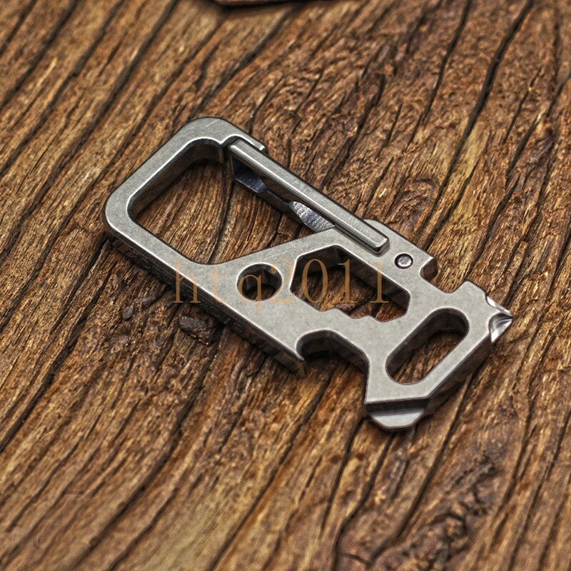 TC4 Titanium Alloy Car Keychain Outdoor Carabiner Bottle Opener EDC Multi-Tools 07FC0E-D4 - KOEEK