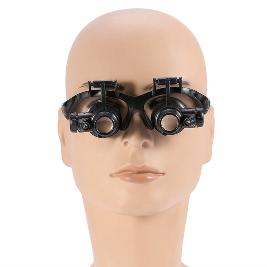 new Head Wearing Magnifying Lens Double Eye Jewelry Watch Repair Loupe Glasses HGF koeek - KOEEK