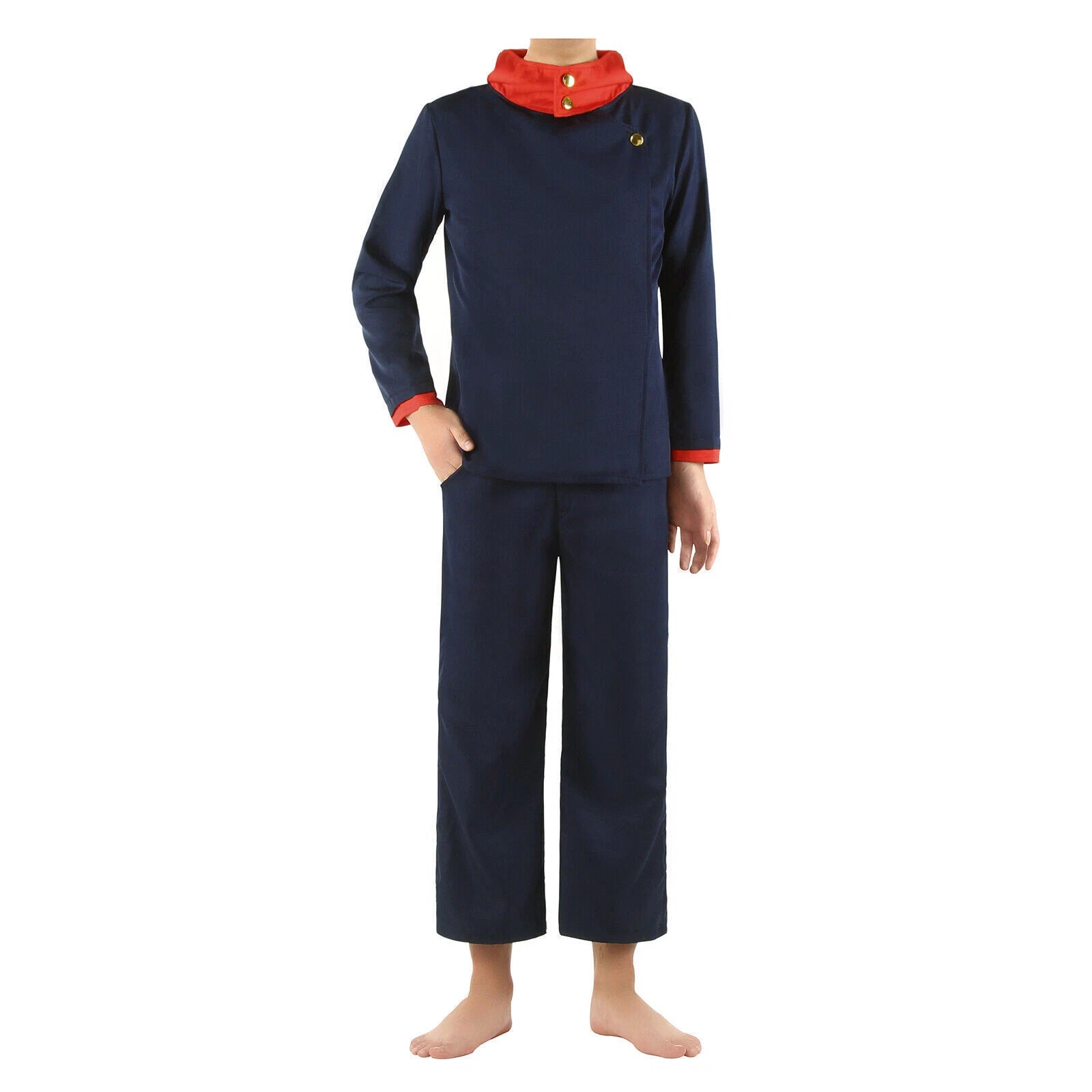 Jujutsu Kaisen Yuji Itadori Cosplay Costume Navy Blue Mens School Suit Uniform 07FC0E-D4 - KOEEK