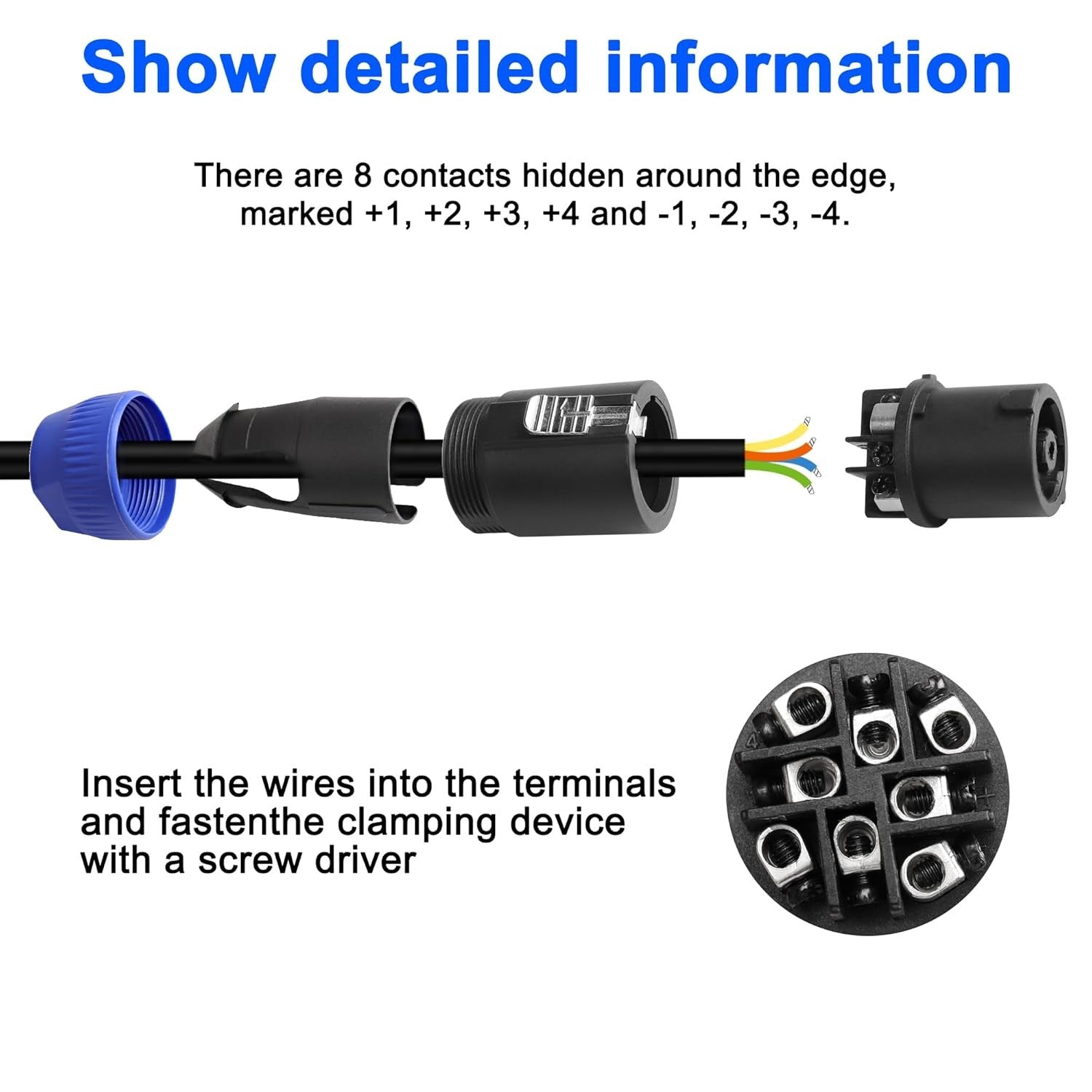 new MEIRIYFA 8 Pole Speakon Connector Plug,NL4 Speak-On 8 Pin Male Audio Speaker... MEIRIYFA - KOEEK