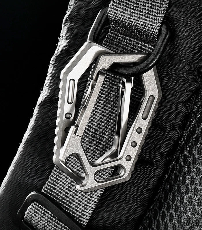 EDC Titanium Keychain Carabiner Car Keys Holder Organizer w/ Bottle Opener Tool 07FC0E-D4 - KOEEK