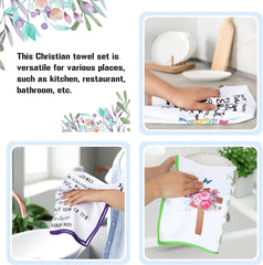 new Rtteri 4 Pcs Religious Dish Towels 16.5 x 23.5 inches, Elegant Style RTTERI - KOEEK