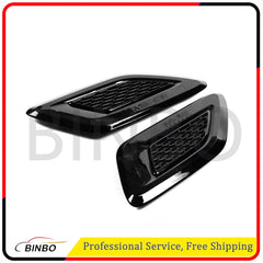 2x Front Hood Vent Air Grille Cover Glossy Black For 14-17 Range Rover Sport 07FC0E-D4 - KOEEK