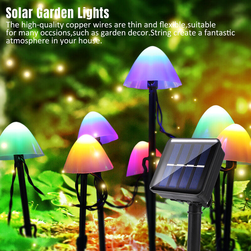 ny Solar Luces De luz 10 LED Para Exterior Patio Jardin Impermeable