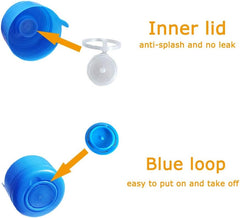 new 30 Pack Non Spill Caps,Reusable 55mm 3 and 5 Gallon Water Bottle Snap On... 07FC0E-D4 - KOEEK