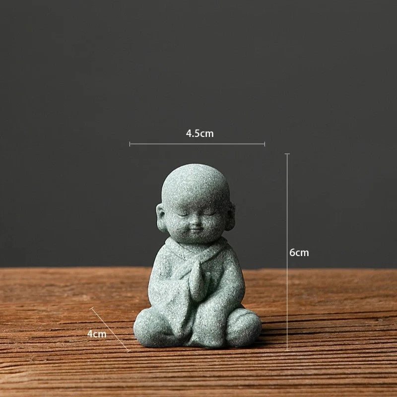 1Pc Buddhist Monks Figurine Buddha Stone Statue Chinese Fengshui Zen Decoration 07FC0E-D4 - KOEEK