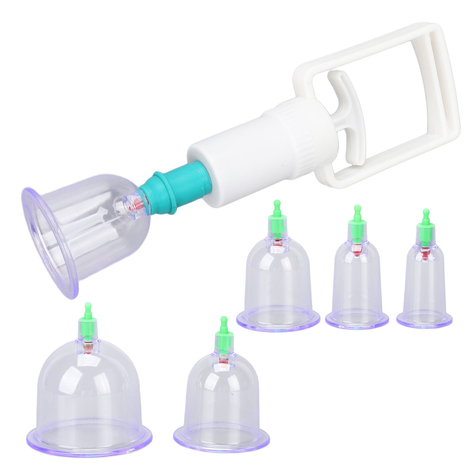 new 6pcs Chinese Cupping Cup Set Acupuncture Suction Massage Cupping Cans Kit HGF koeek - KOEEK