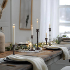 Metal Candlestick Holders, Set of 3 Bronze Candle Holders for Candlesticks 07FC0E-D4 - KOEEK