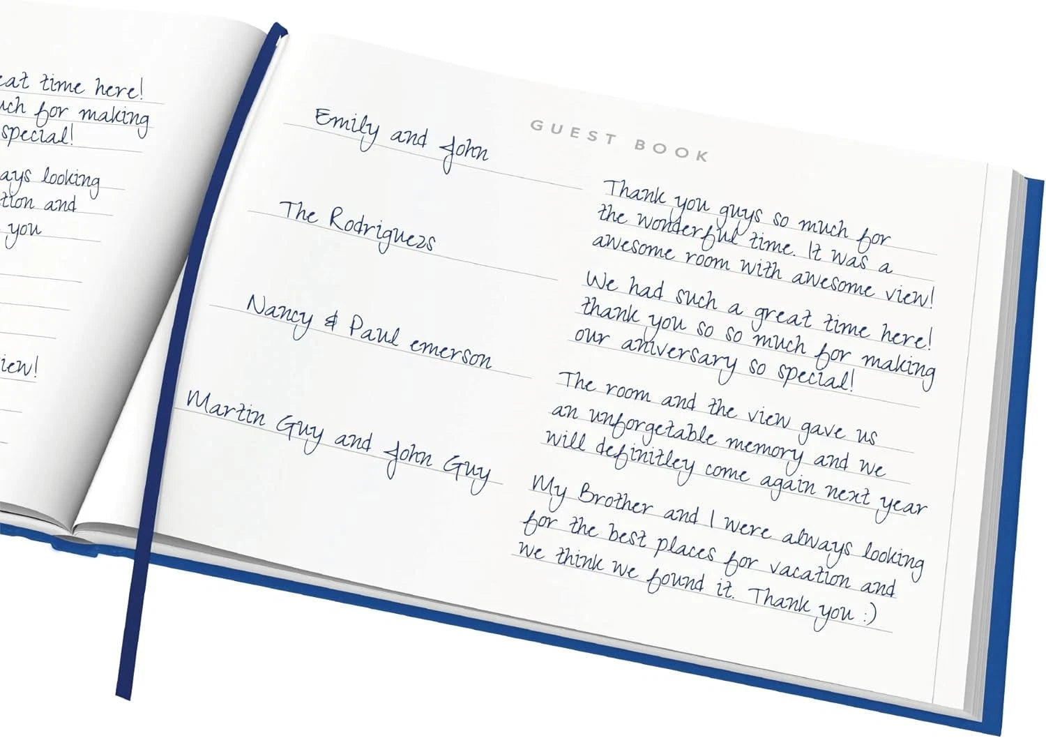 Classic black guest book, leather cover, 112 pages, 9 x 7 inches - Blue 07FC0E-D4 - KOEEK