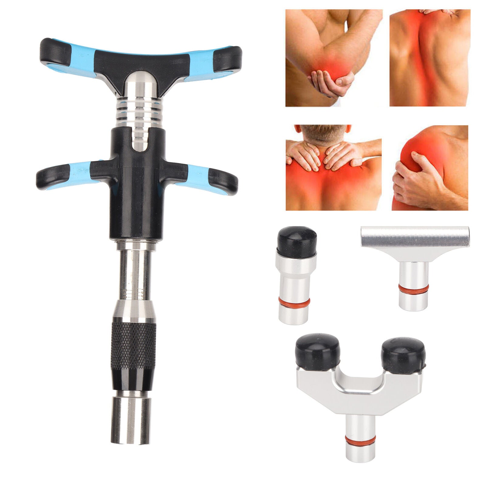 new Chiropractic Adjustment 10 Strength Levels 3 Heads Spine Corrector(Black ) HGF koeek - KOEEK