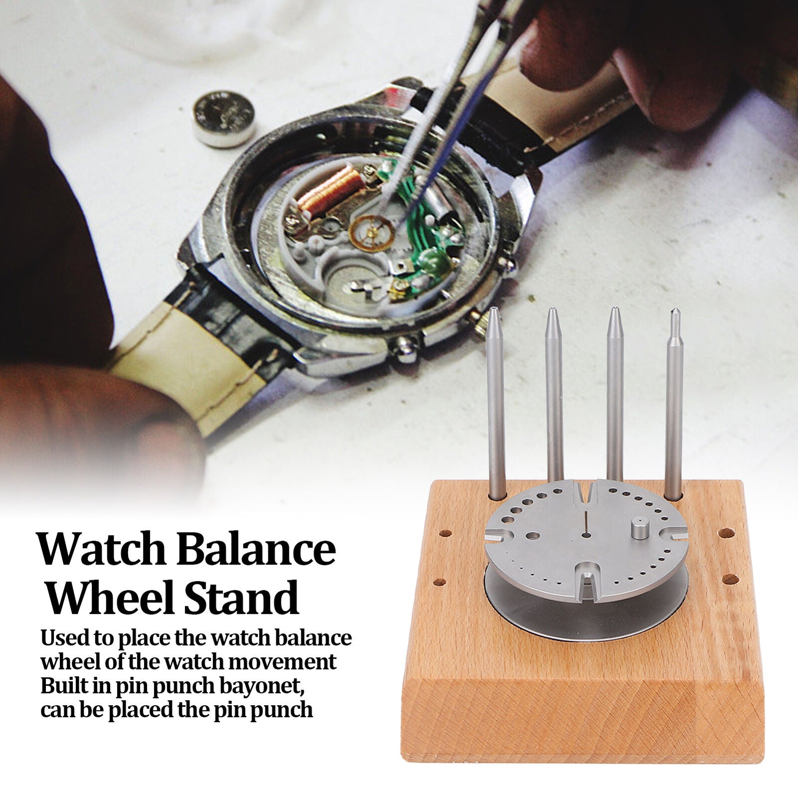 ny Watch Movement Balance Wheel Stand Watch Balance Wheel Hårfjærholdersett