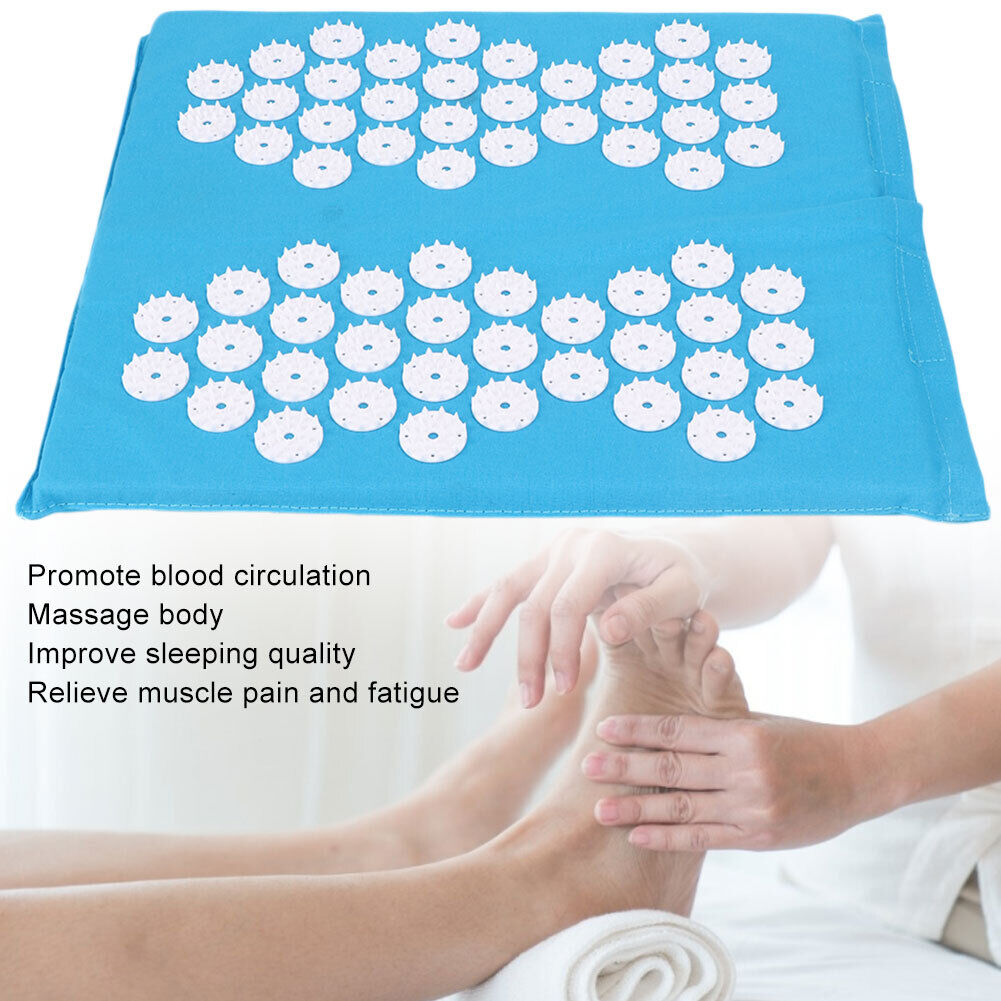 new Acupuncture Mat Massage Mats Cushion For Care Pain Fatigue Relief(Blue ) HGF koeek - KOEEK