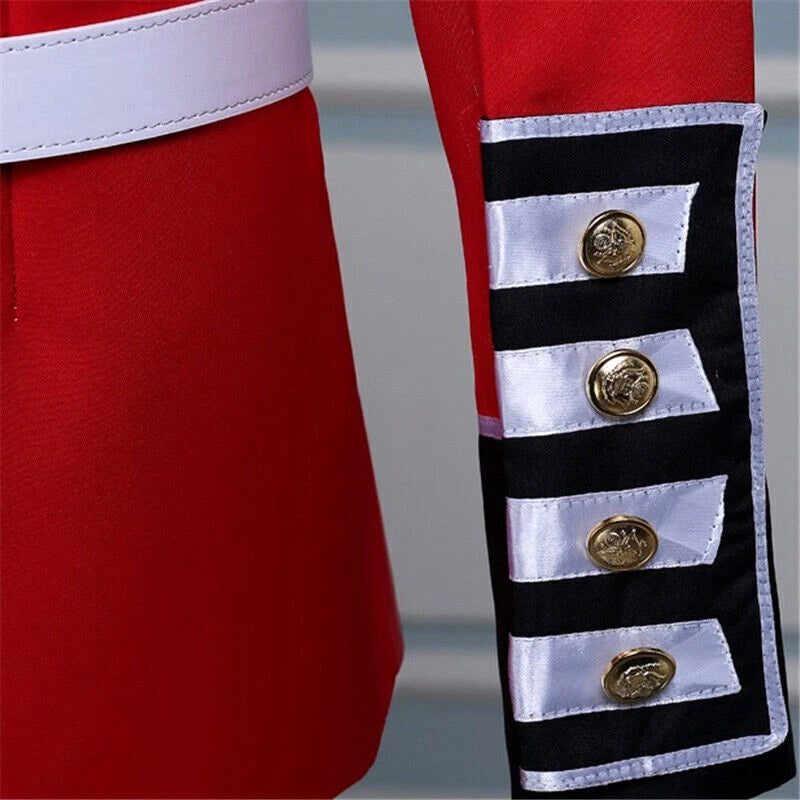 UK Royal Guard Clothing Red Military Uniform Hats Cosplay Men Palace Party Show 07FC0E-D4 - KOEEK