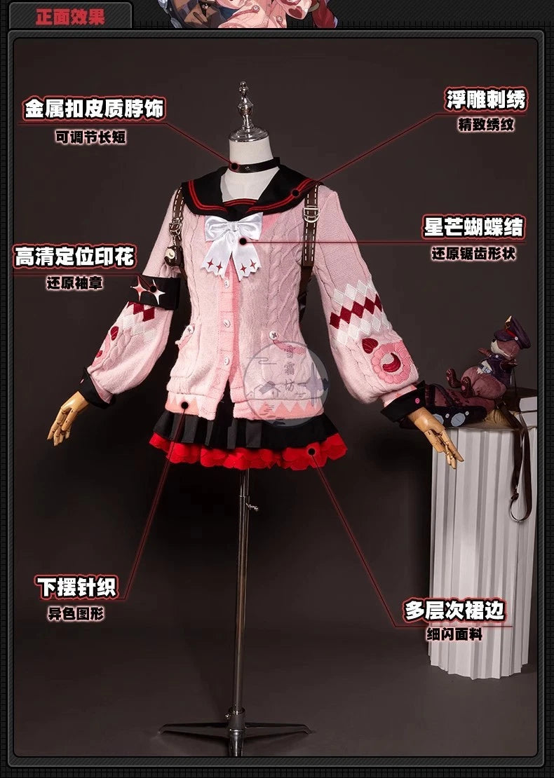 Zenless Zone Zero Ukinami Yuzuha Pink Sweater & Skirt Cosplay Set - 07FC0E-D4 - KOEEK
