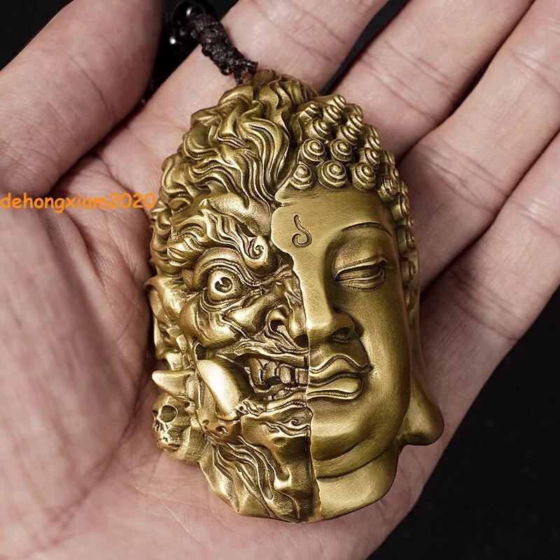 Copper Buddha 'Demon or Saint moment apart‌‌ 'Buddha Head Rope Gift Pendant 07FC0E-D4 - KOEEK
