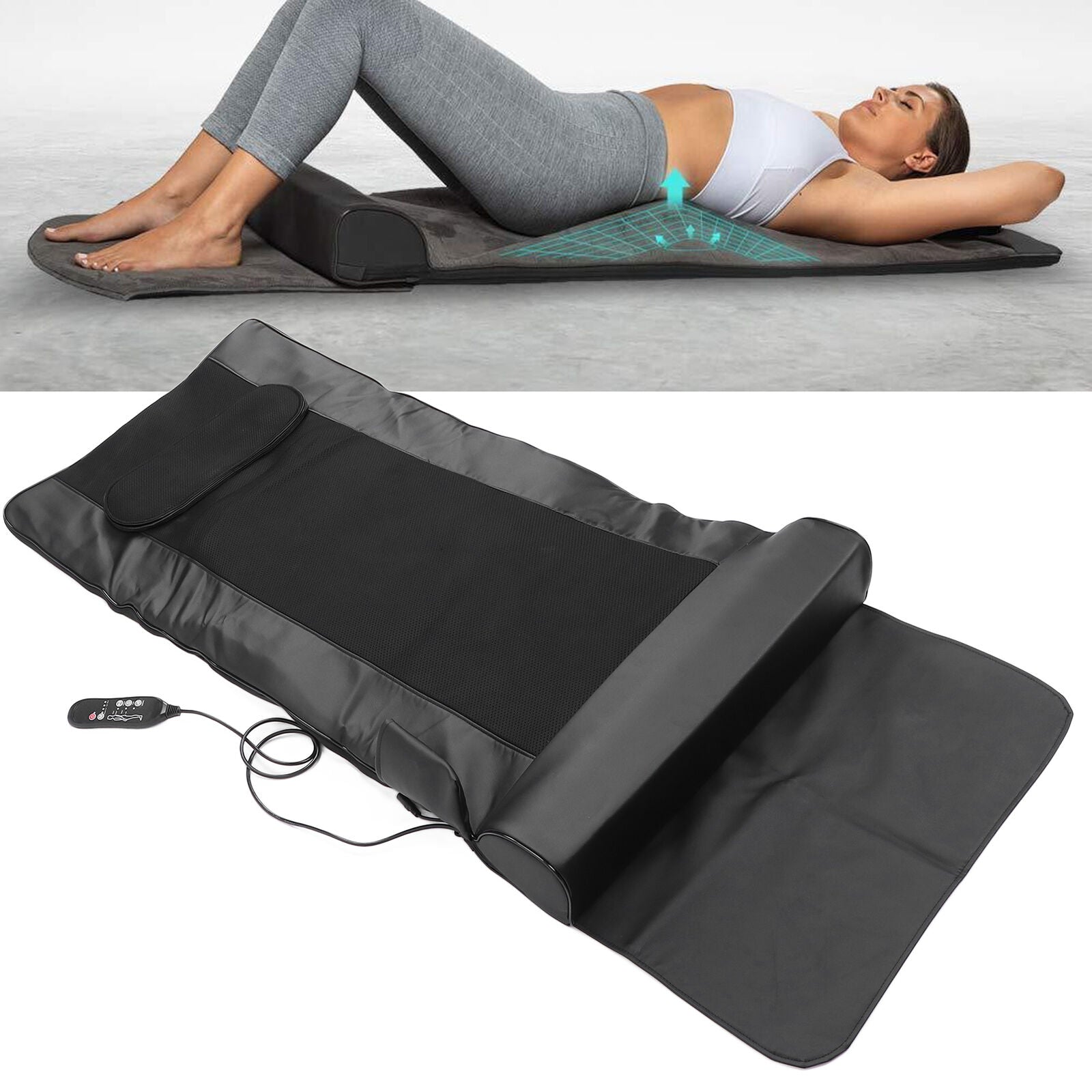 new Electric Massage Cushion Full Vibrating Massager Bed Cushion Pad (Prise EUV) HGF koeek - KOEEK