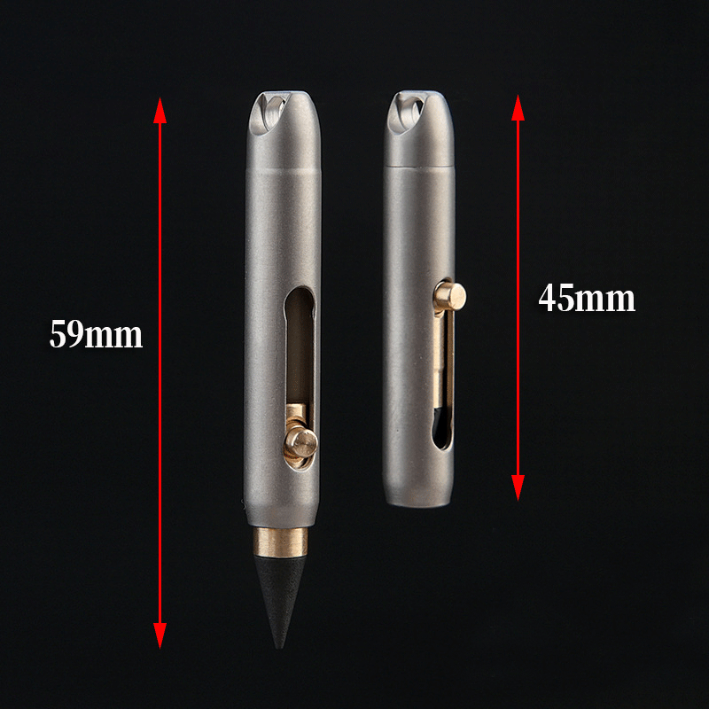 EDC Mini Titanium Alloy Mechanical Pencil Writing Portable Outdoor keychain Tool 07FC0E-D4 - KOEEK