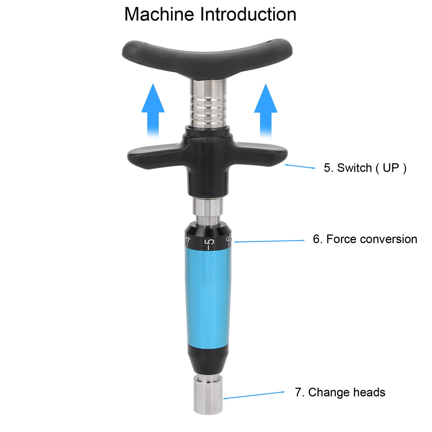 new Chiropractic Adjustment 6 Gears Strength Joint Spine Massager(Blue ) HGF koeek - KOEEK