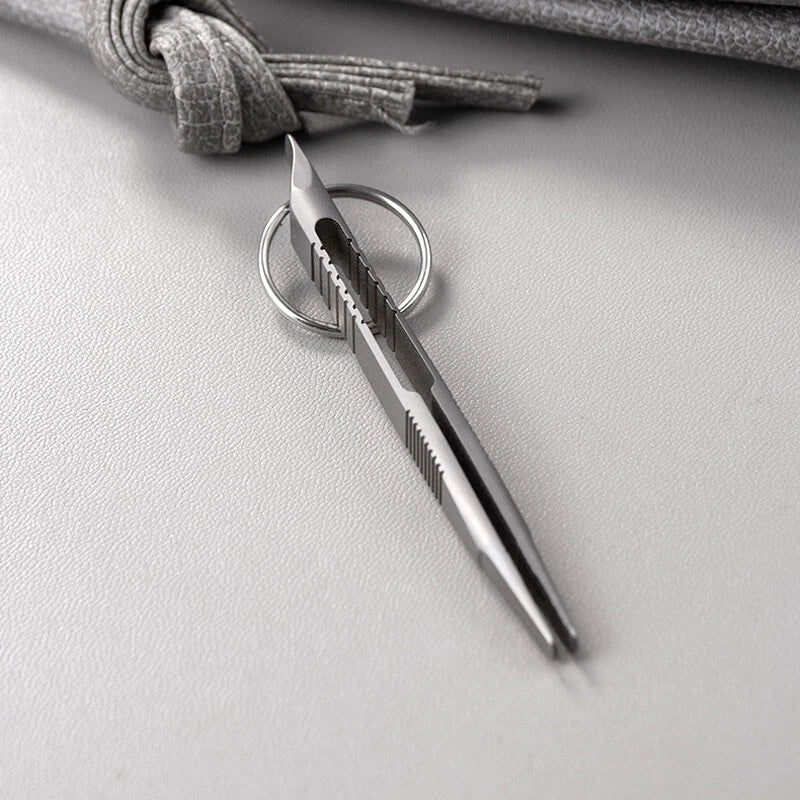 Outdoor Mini Lightweight Titanium Alloy Keychain Tweezers Pry Bar Portable EDC 07FC0E-D4 - KOEEK