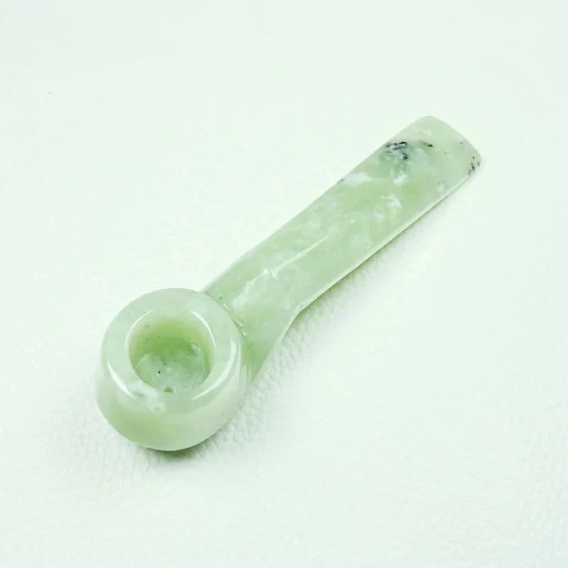 Natural Green Jade Gemstone Carved Straight Pipe Smoking Tobacco Cigarette Pipes 07FC0E-D4 - KOEEK