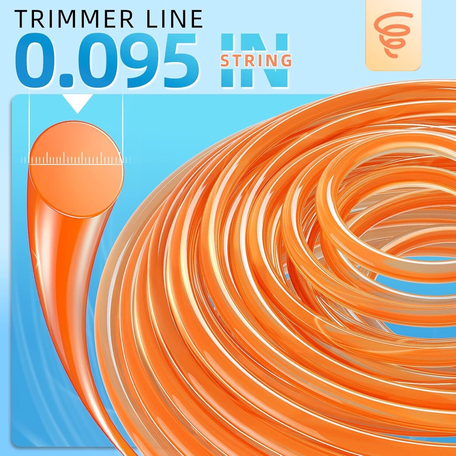 new Weed Eater String, Eventronic 095 Trimmer Line of 295FT .095", Orange