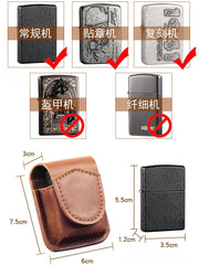 Leather Lighter Case Handmade Holster Belt Loop Clip Pouch Holder For Zippo 07FC0E-D4 - KOEEK