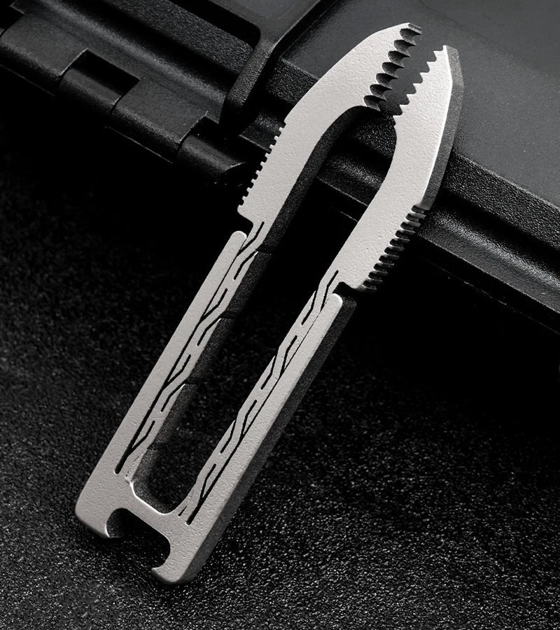 MINI TC4 Titanium Tweezers Bottle Opener Portable Outdoor Camping EDC Keychain 07FC0E-D4 - KOEEK