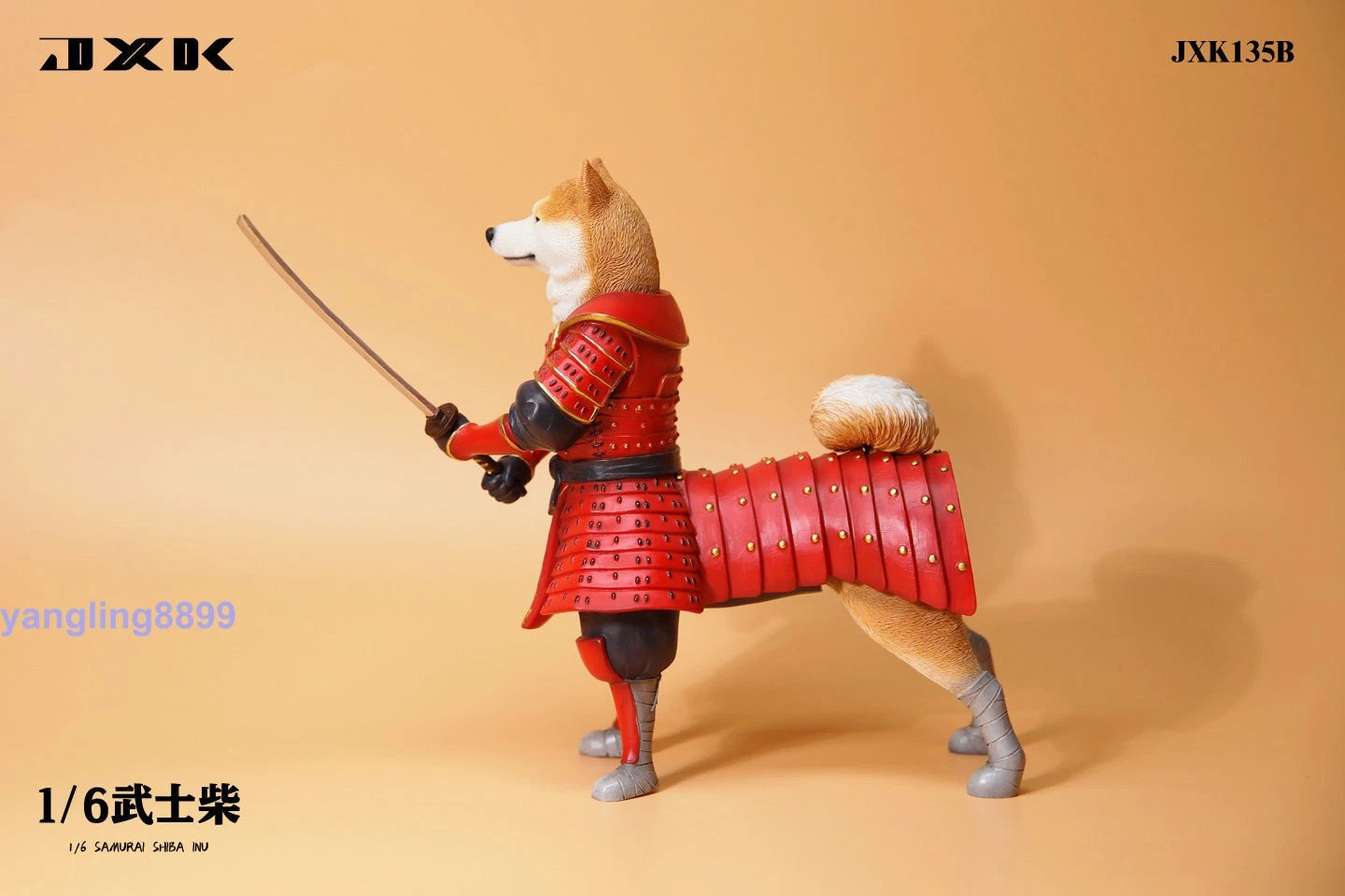 JXK 1/6 Samurai Shiba Inu Animal Model Resin Statue Toy Figure Collect Decor JXK - KOEEK