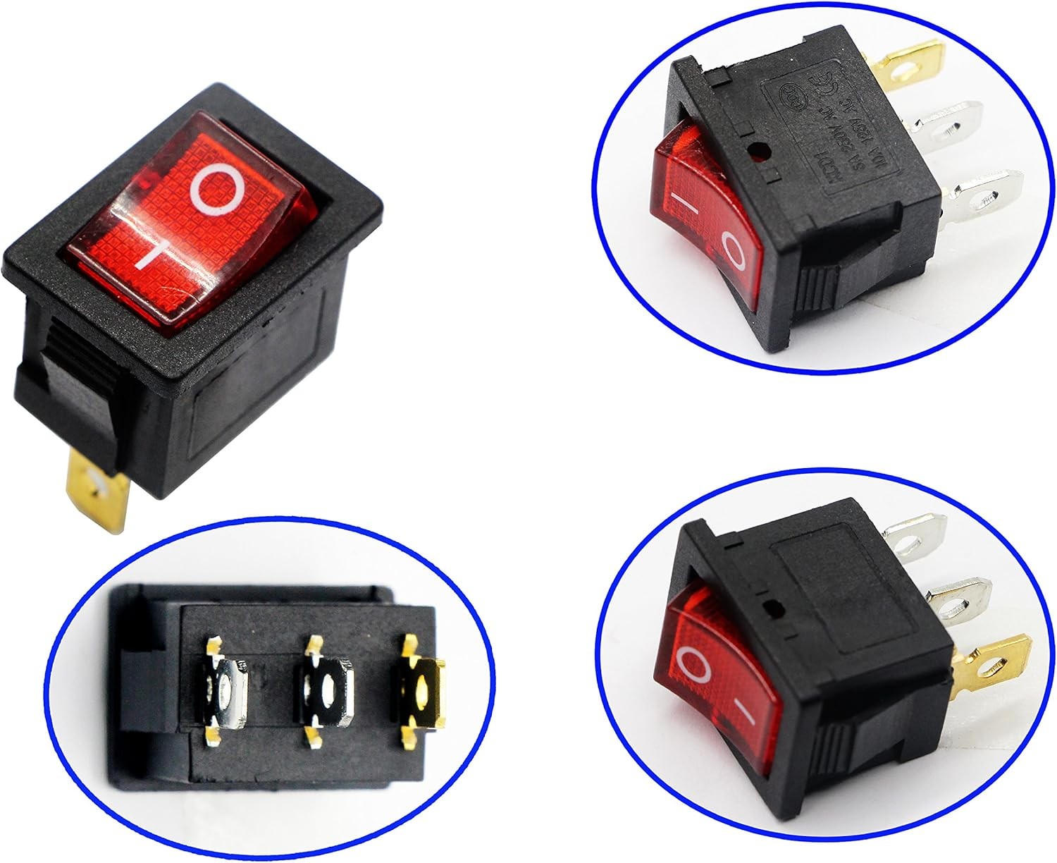 new zdyCGTime 10A 250V AC Rocker Switch Power Socket 3 Pin IEC320 C14 Inlet Black ZDYCGTIME - KOEEK
