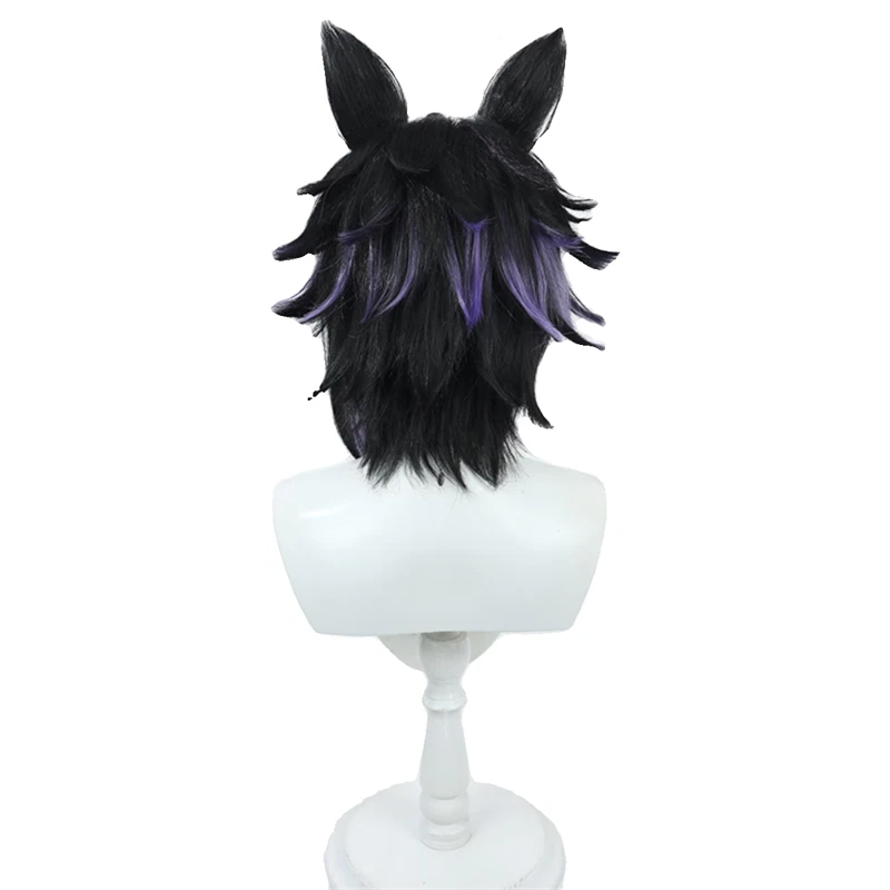 Vigil Arknights Anime Role Short Hair Wigs Hairpiece with Ears Cosplay Prop 07FC0E-D4 - KOEEK