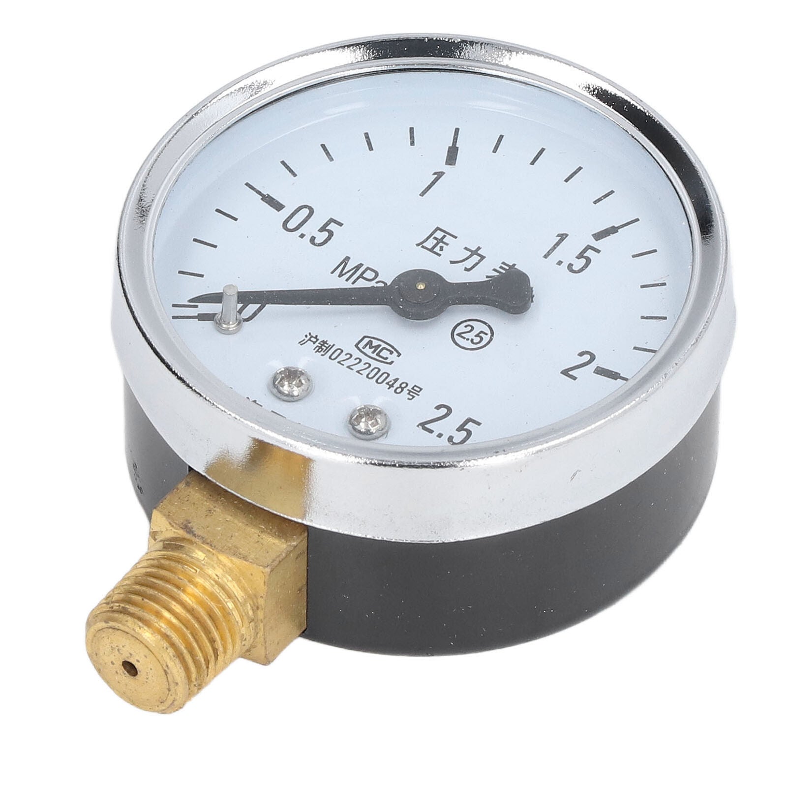 new Pressure Gauge 1/4NPT Transparent Dial Accuracy Level 2.5Pressure Gauge0-2.5Mpa koeek - KOEEK