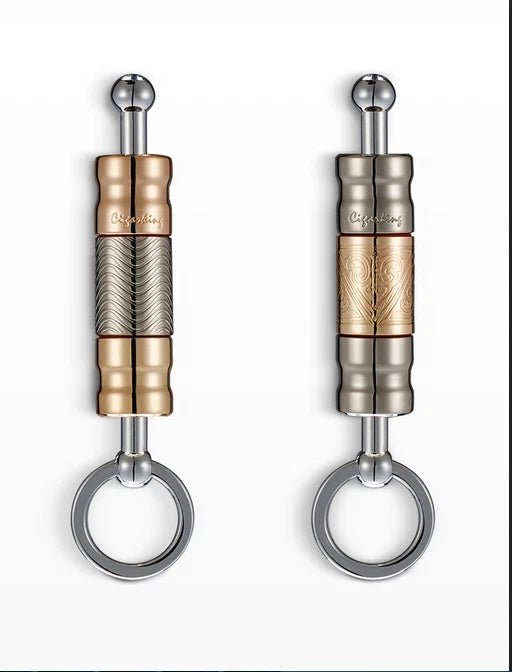 Stainless Steel EDC Cigar Hole Punch Cutter Cigar Puncher Cutting Drill Keychain 07FC0E-D4 - KOEEK
