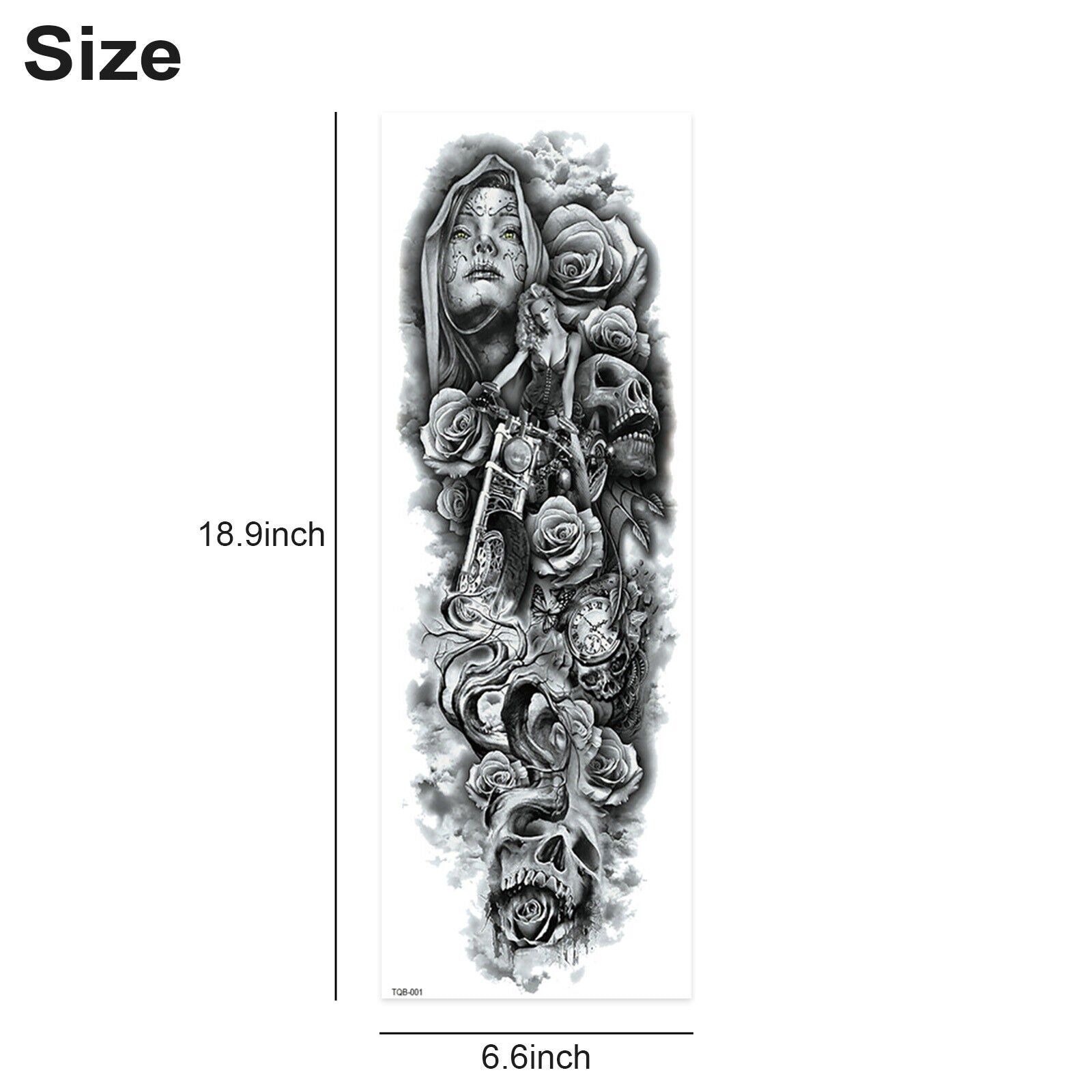 10PCS Large Full Arm 3D Temporary Waterproof Fake Tattoos Stickers Body Art Gift koeek - KOEEK