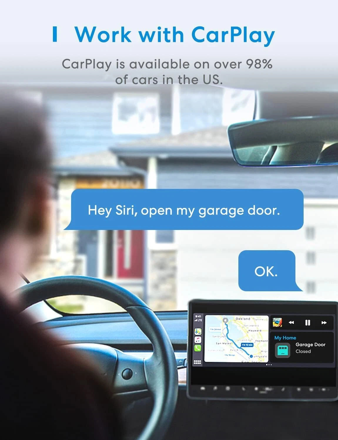 Intelligent garage door opener remote control with multiple notification modes 07FC0E-D4 - KOEEK