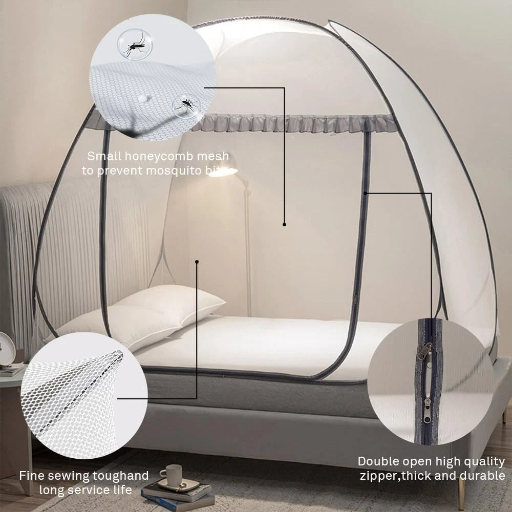 Mosquito Net Tent for Bed,Pop-Up Bed Canopy with Net Bottom,Mosquito Netting Bed 07FC0E-D4 - KOEEK