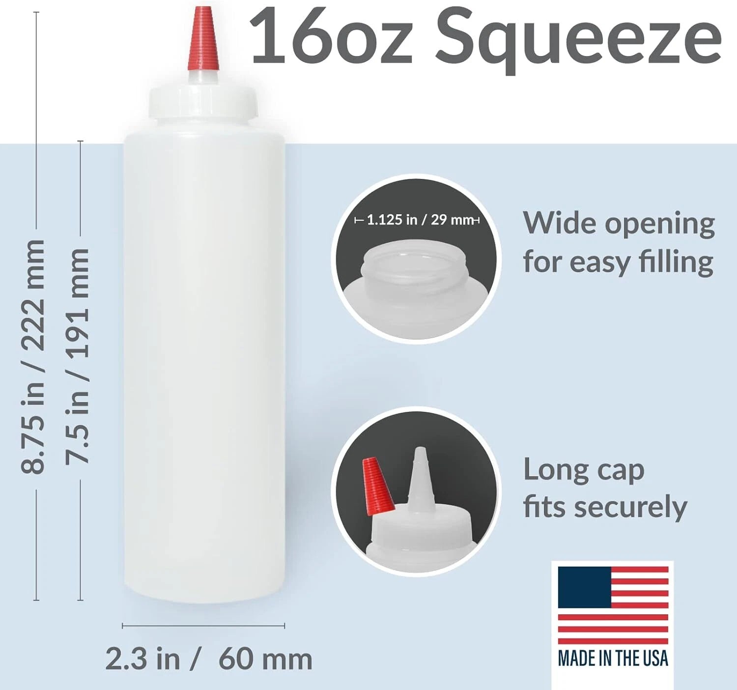 Mercantile Plastic Squeeze Condiment Bottles with Red Tip Cap 16-ounce Set of 6 07FC0E-D4 - KOEEK