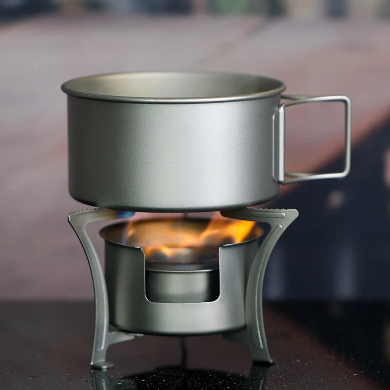 Titanium Camping Stove Alcohol Stove Ultralight Mini Outdoor Folding Stove 07FC0E-D4 - KOEEK